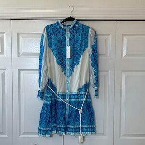Lilly Pulitzer Blue and White Long Sleeve Dress